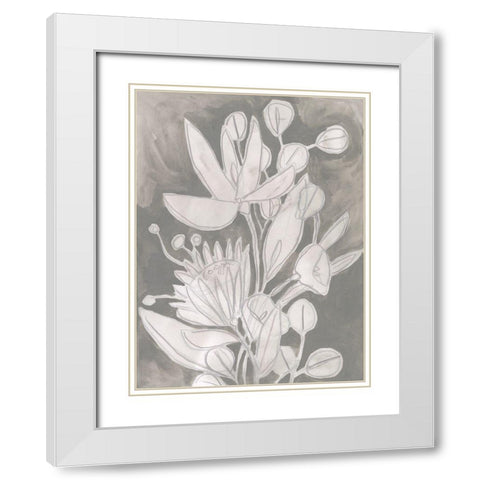 Spectral Blooms I White Modern Wood Framed Art Print with Double Matting by Vess, June Erica