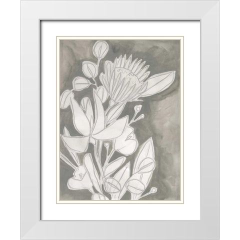Spectral Blooms II White Modern Wood Framed Art Print with Double Matting by Vess, June Erica