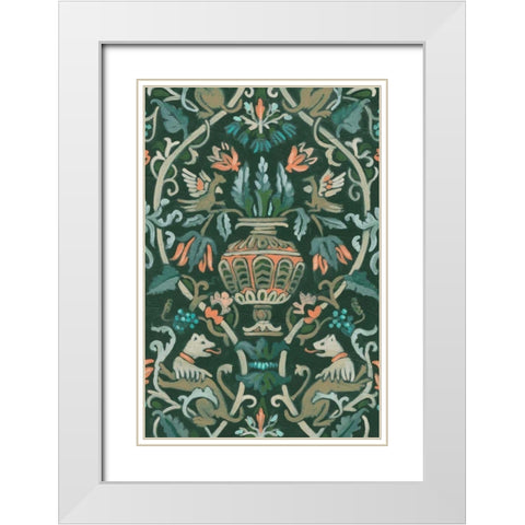 Verdant Tapestry I White Modern Wood Framed Art Print with Double Matting by Vess, June Erica