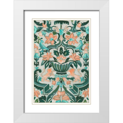 Verdant Tapestry II White Modern Wood Framed Art Print with Double Matting by Vess, June Erica
