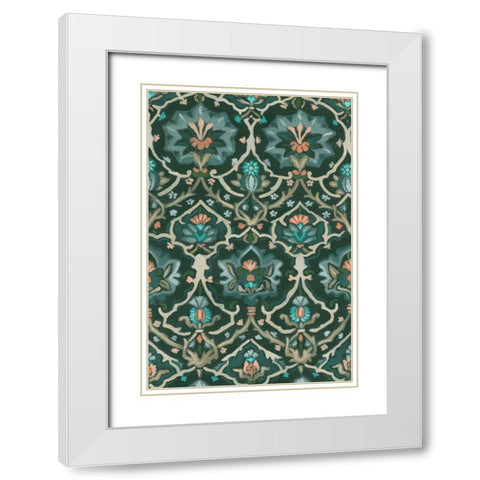 Verdant Tapestry IV White Modern Wood Framed Art Print with Double Matting by Vess, June Erica
