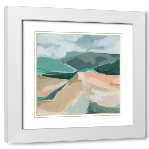 Marble Valley I White Modern Wood Framed Art Print with Double Matting by Vess, June Erica