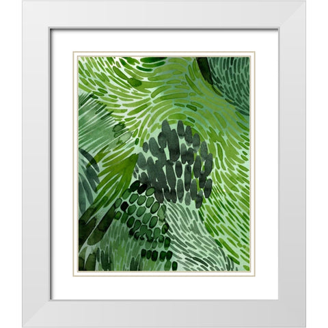 Upright Greenery II White Modern Wood Framed Art Print with Double Matting by Popp, Grace