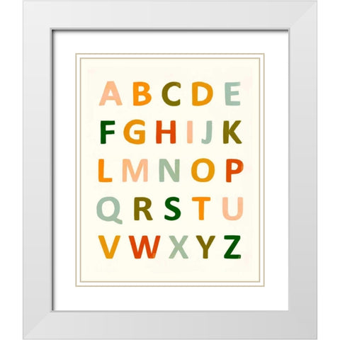 ABC 123 I White Modern Wood Framed Art Print with Double Matting by Borges, Victoria