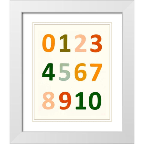 ABC 123 II White Modern Wood Framed Art Print with Double Matting by Borges, Victoria