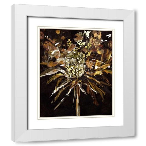 Floral Celebration I White Modern Wood Framed Art Print with Double Matting by Wang, Melissa