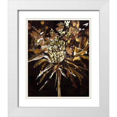 Floral Celebration I White Modern Wood Framed Art Print with Double Matting by Wang, Melissa