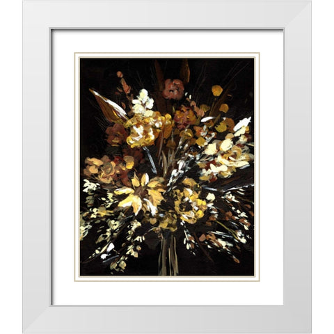 Floral Celebration II White Modern Wood Framed Art Print with Double Matting by Wang, Melissa