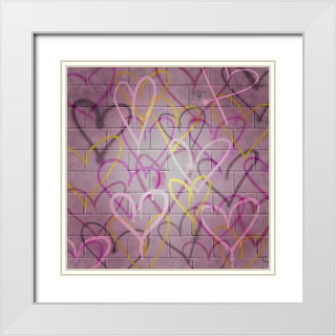 Graffiti Hearts II White Modern Wood Framed Art Print with Double Matting by Popp, Grace