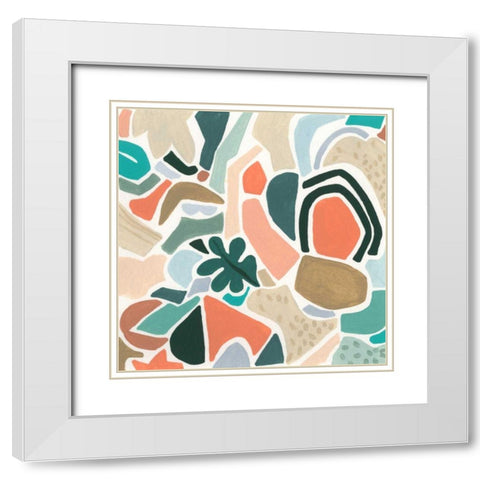 Tonal Aggregate IV White Modern Wood Framed Art Print with Double Matting by Vess, June Erica