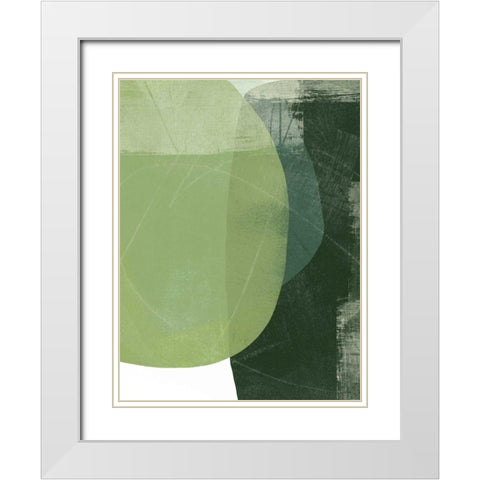 Verdant Arc II White Modern Wood Framed Art Print with Double Matting by Vess, June Erica
