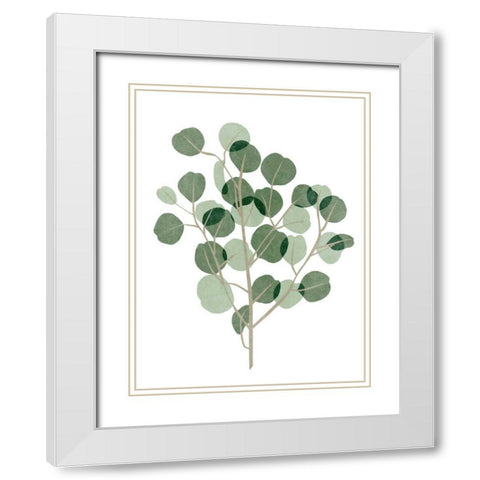 Windy Eucalyptus I White Modern Wood Framed Art Print with Double Matting by Wang, Melissa