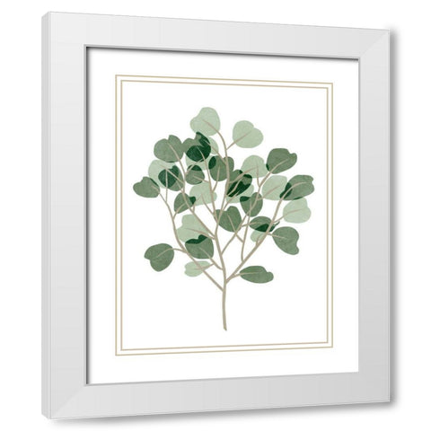 Windy Eucalyptus II White Modern Wood Framed Art Print with Double Matting by Wang, Melissa