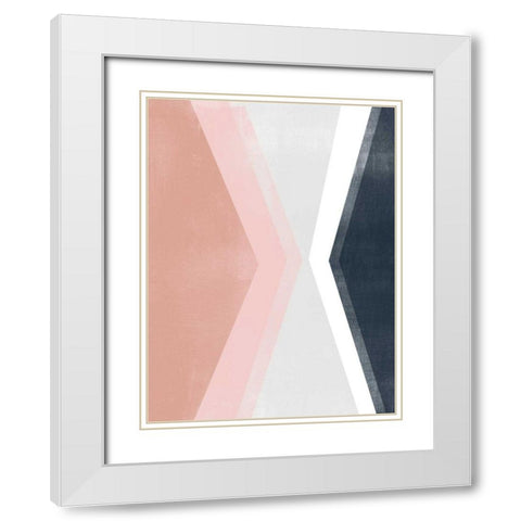Casual Angle I White Modern Wood Framed Art Print with Double Matting by Vess, June Erica