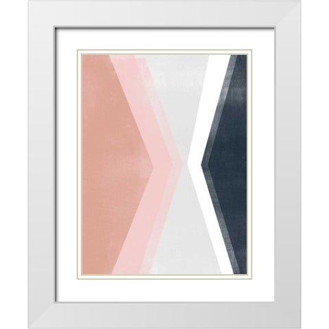 Casual Angle I White Modern Wood Framed Art Print with Double Matting by Vess, June Erica
