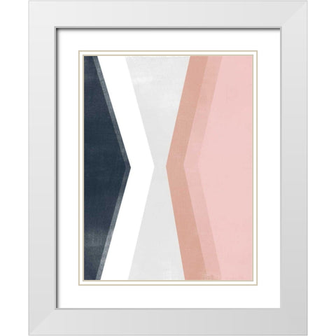 Casual Angle II White Modern Wood Framed Art Print with Double Matting by Vess, June Erica