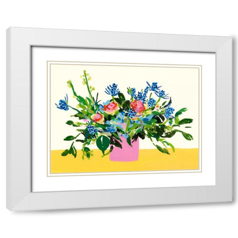 Grand Bouquet I White Modern Wood Framed Art Print with Double Matting by Wang, Melissa