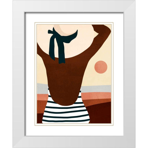 Sunseeker Bathers I White Modern Wood Framed Art Print with Double Matting by Borges, Victoria