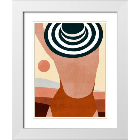 Sunseeker Bathers II White Modern Wood Framed Art Print with Double Matting by Borges, Victoria