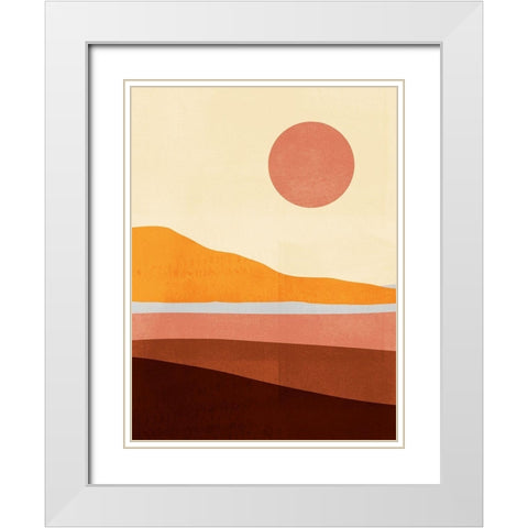 Sunseeker Landscape I White Modern Wood Framed Art Print with Double Matting by Borges, Victoria