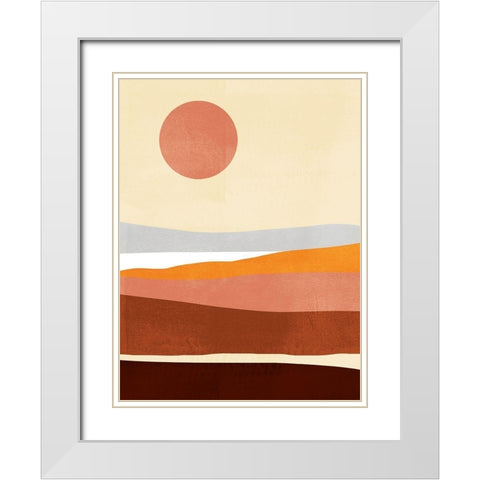 Sunseeker Landscape II White Modern Wood Framed Art Print with Double Matting by Borges, Victoria