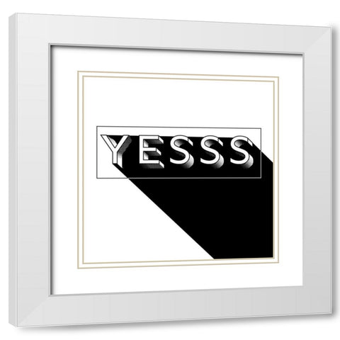 One Word I White Modern Wood Framed Art Print with Double Matting by Fagalde, Jarman