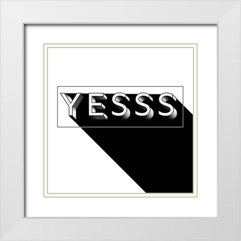 One Word I White Modern Wood Framed Art Print with Double Matting by Fagalde, Jarman