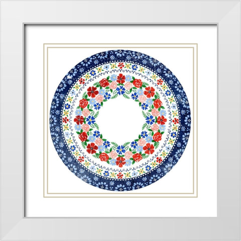 Azure Blume III White Modern Wood Framed Art Print with Double Matting by Borges, Victoria