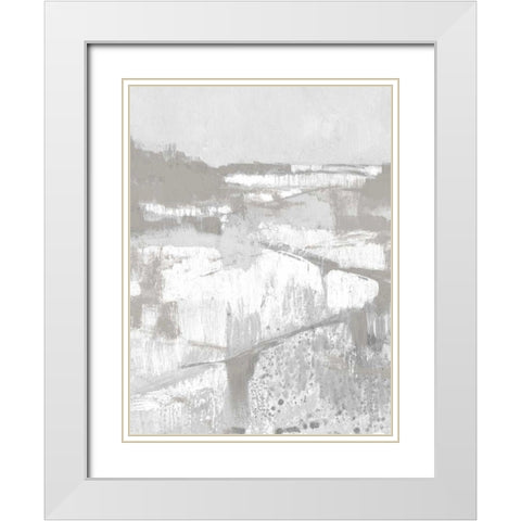 Neutral Fields II White Modern Wood Framed Art Print with Double Matting by Goldberger, Jennifer