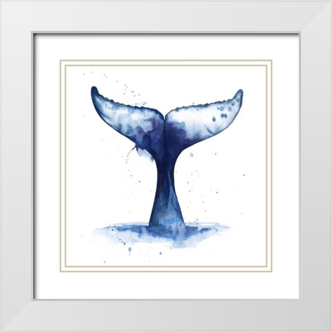 Whale Wave II White Modern Wood Framed Art Print with Double Matting by Popp, Grace