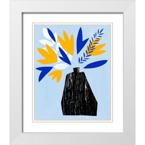 Ruffled Vase II White Modern Wood Framed Art Print with Double Matting by Warren, Annie