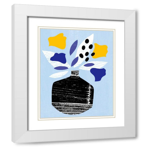 Ruffled Vase III White Modern Wood Framed Art Print with Double Matting by Warren, Annie