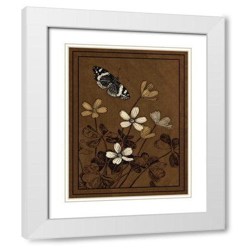 Gilded Blossom II White Modern Wood Framed Art Print with Double Matting by Vision Studio