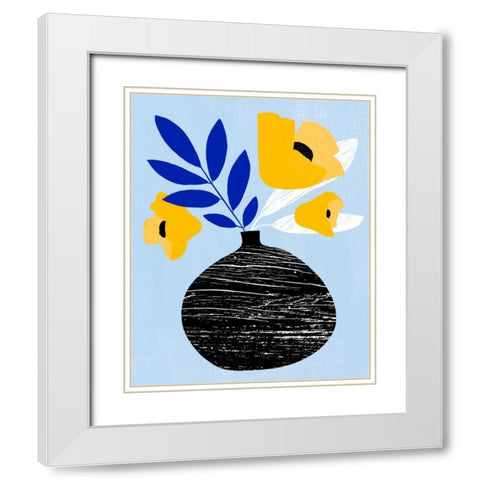 Ruffled Vase IV White Modern Wood Framed Art Print with Double Matting by Warren, Annie