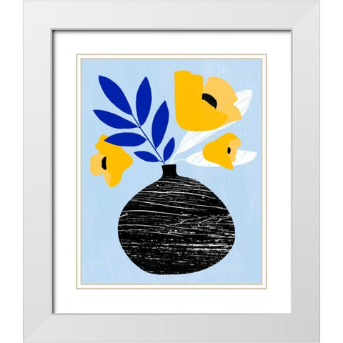 Ruffled Vase IV White Modern Wood Framed Art Print with Double Matting by Warren, Annie