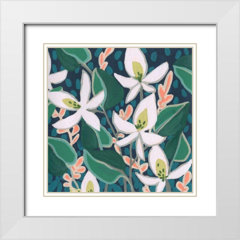 Night Garden II White Modern Wood Framed Art Print with Double Matting by Vess, June Erica