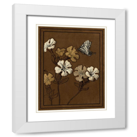 Gilded Blossom III White Modern Wood Framed Art Print with Double Matting by Vision Studio