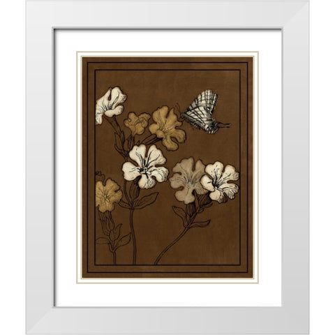 Gilded Blossom III White Modern Wood Framed Art Print with Double Matting by Vision Studio