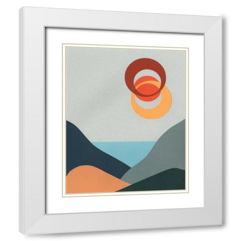 Madera Heat I White Modern Wood Framed Art Print with Double Matting by Moore, Regina
