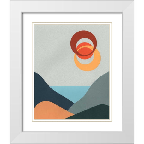 Madera Heat I White Modern Wood Framed Art Print with Double Matting by Moore, Regina