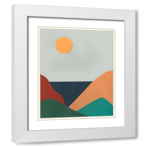 Madera Heat II White Modern Wood Framed Art Print with Double Matting by Moore, Regina