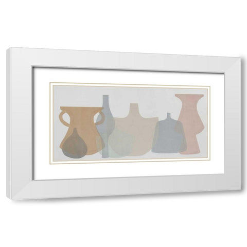 Soft Pottery Shapes III White Modern Wood Framed Art Print with Double Matting by Delamater, Rob
