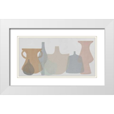 Soft Pottery Shapes III White Modern Wood Framed Art Print with Double Matting by Delamater, Rob