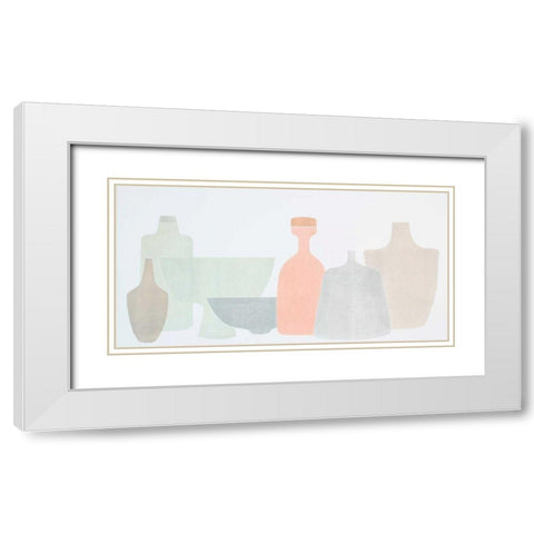 Sweet Pottery Shapes I White Modern Wood Framed Art Print with Double Matting by Delamater, Rob