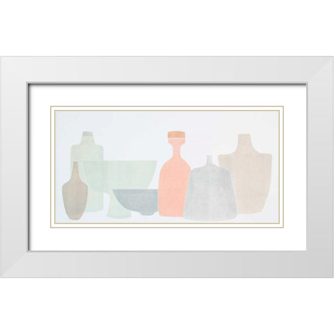 Sweet Pottery Shapes I White Modern Wood Framed Art Print with Double Matting by Delamater, Rob