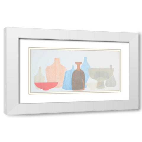 Sweet Pottery Shapes II White Modern Wood Framed Art Print with Double Matting by Delamater, Rob