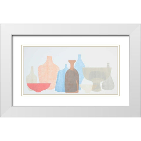 Sweet Pottery Shapes II White Modern Wood Framed Art Print with Double Matting by Delamater, Rob