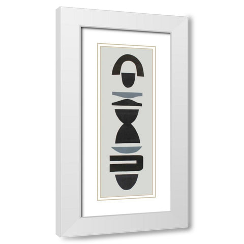 Neutral Totems IV White Modern Wood Framed Art Print with Double Matting by Delamater, Rob