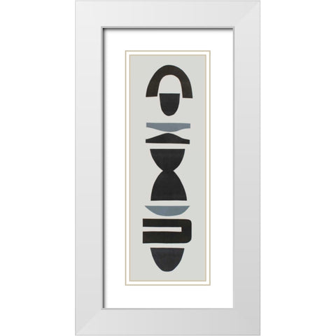 Neutral Totems IV White Modern Wood Framed Art Print with Double Matting by Delamater, Rob