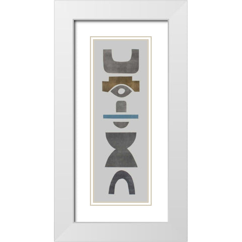 Neutral Totems V White Modern Wood Framed Art Print with Double Matting by Delamater, Rob